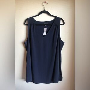 Lane Bryant Navy Blue Sleeveless Swing Blouse